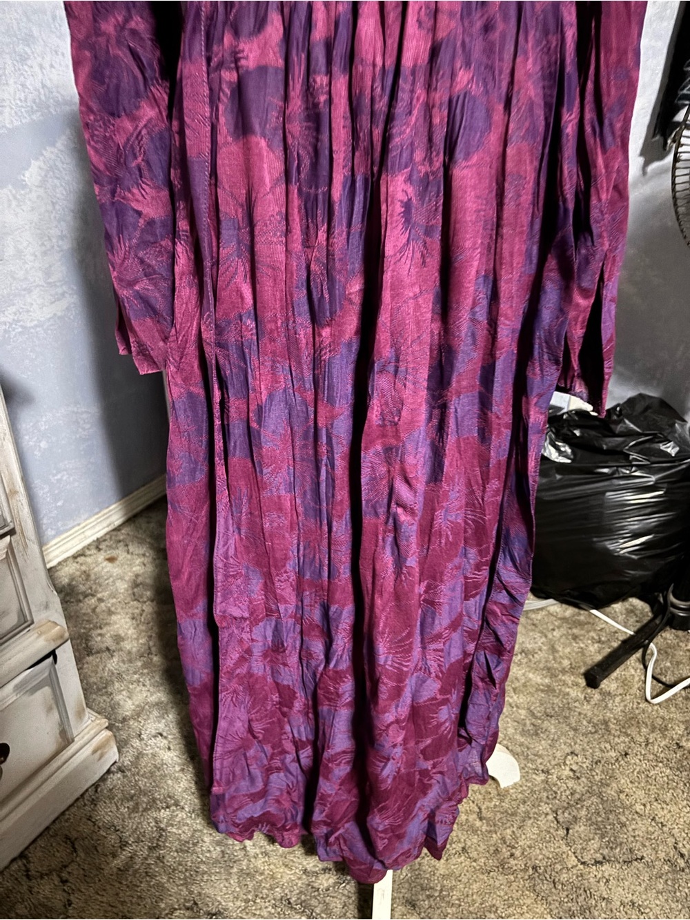 Zara Textured Floral Cutout Midi Dress Purple Pink Size Small NWT - Picture 6 of 14